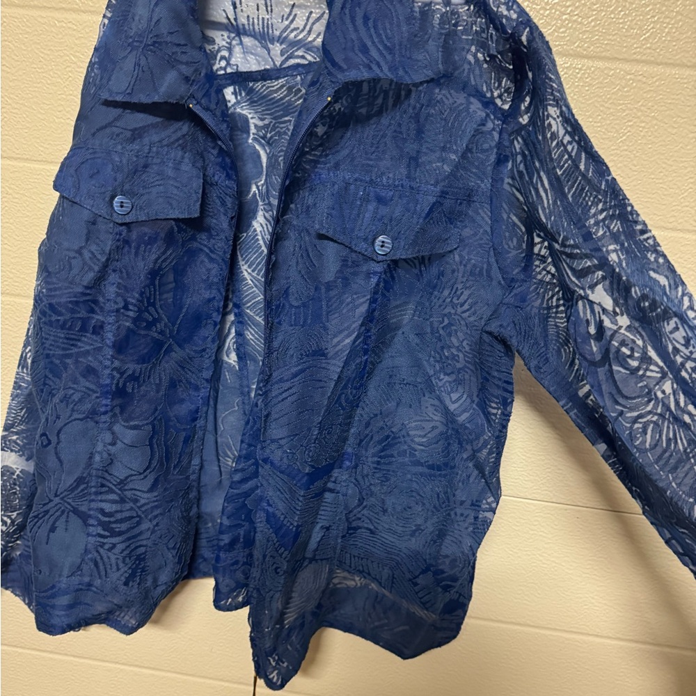 ELCC Sheer Blue Floral Blouse